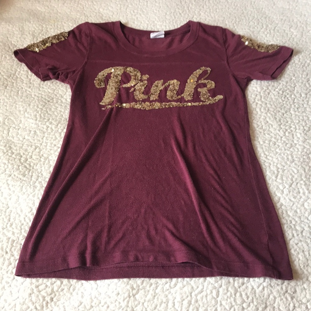 PINK Victoria Secret Maroon Shirt